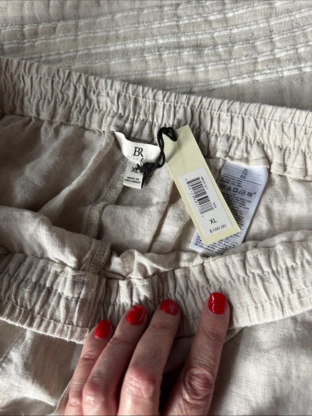 Banana Republic Wide-Leg Linen Blend Pants in cream